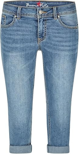 Buena Vista Damen Capri Jeans Malibu (DE/NL/SE/PL, Alphanumerisch, S, Regular, Regular, bright denim)