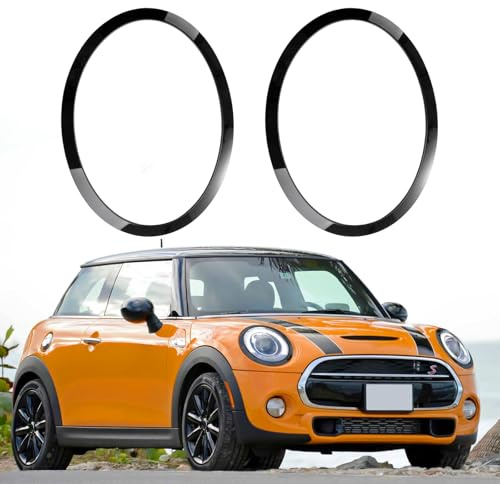 GEARMONSTER Scheinwerfer Zierring für Mini Cooper F55 F56 F57 2014-2021 | 1 Paar, 51137300631, 51137300632, 51712355791, 51712355798, Schwarz, Scheinwerferblende, passgenau, Ersatz, Auto Zubehör