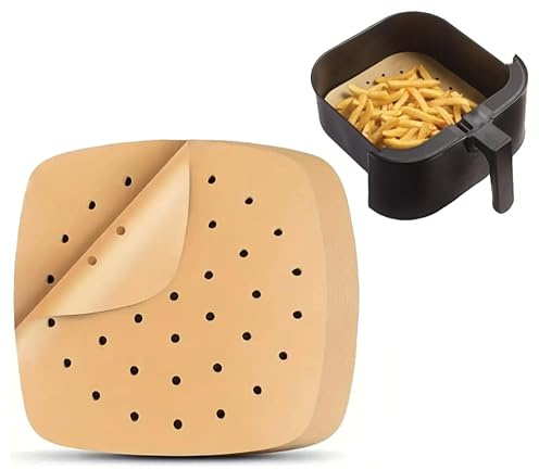 50 Air Fryer Liners Disposable Parchment Paper Non Stick Dual Baking Airfryer