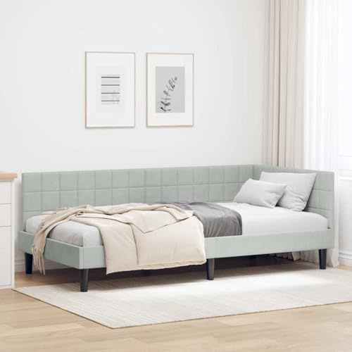 vidaXL Corner Bed Frame in Velvet for a Modern and Space-Saving Bedroom