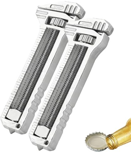 Compact Titanium Multitool, Mini Multitool Wrench with Adjustable Pocket Wrench, Bottle Opener, Nail Puller & EDC Multi-Tool for Camping, Hiking, Travel (2)