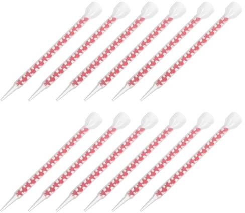 SECFOU 12pcs Static Mixer Caulk Nozzles Adhesive Mixing Tips Plastic Extender Applicator for Epoxy Glue Filling Tile Gap Sealing Tools