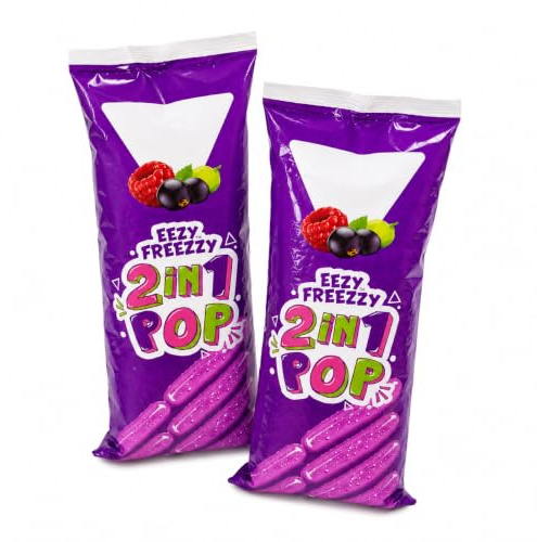 Mixed Berry Ready to Freeze Ice Pops, Fruit Flavour Freezer Treats, Freeze at Home Ice Pops, Refreshing Frozen Snack, Vegetarian Friendly, Family Size, Pack of 2