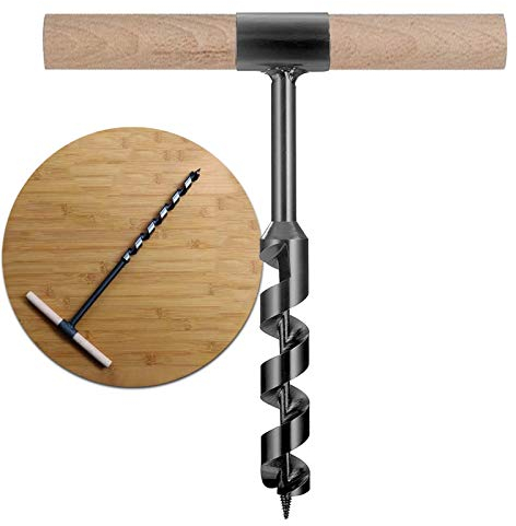 Linannau Holz Bohrer Bohrer Handbuch Überleben Bohrer, Multifunktionsholzbearbeitung Lochsäge Bit Hand Auger Holzbohrer Camping perfekte Ergänzung Tool Outdoor-Werkzeuge kommt mit einem Holzstab