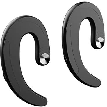 Bluetooth Auriculares De Conducción Ósea, Open-Oído Sin Hilos De Conducción Ósea Deportes Auriculares, con Micrófono, por Conducción Ciclismo Correr:,Negro