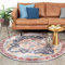 FRAAI | Home & Living Teppich Vintage Rund - Azara Blau Rot - Baumwolle, Polyester - Flachgewebe - Vintage - Orientalisch - Wohnzimmer, Esszimmer, Schlafzimmer - Carpet