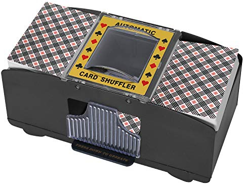 Bemecato Kartenmischer 1-2 Deck, Automatischer Elektrischer Spielkartenmischer, Batteriebetriebener Poker UNO Shuffling Maschine, für Familienfeierspiele