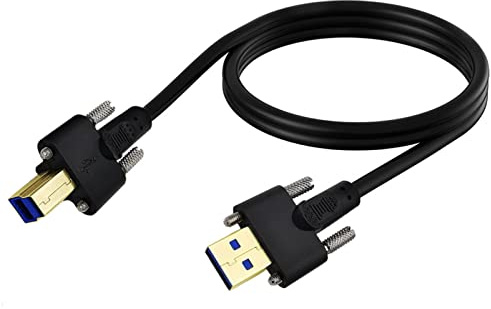 INNOV8 USB 3.0 Tipo A Maschio a B Maschio Cavo Stampante con Doppio Meccanismo M3 Vite - (1m)