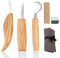 mumisuto 5-teilig Schnitzmesser Set, 6 in 1 Schnitzwerkzeug aus Holz & Manganstahl mit 3 Schnitzmesser für Erwachsene, Holzwerkzeug für Anfänger/Profis Schnitzen mit Schleifsteine