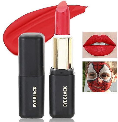 Red Matte Lipstick for Halloween Gothic Cosplay Makeup, Non-Stick Cup Velvet Waterproof and Long Lasting Lip Gloss Matte Lipstick (Red 04)