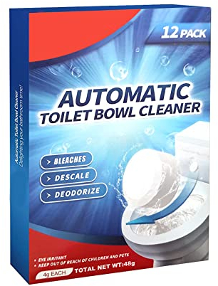 Comprimés de Nettoyage de Toilettes 12 Pièces/boîte, Eau de Javel à Libération Lente, Nettoyant pour Réservoir de Toilettes de Salle de Bains (1)
