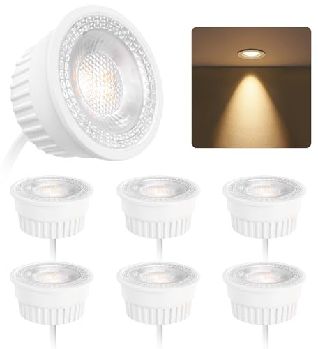 BOYIR LED Modul 5W Warmweiss 3000K LED Modul Extra Flach ø50 x 27mm 230V 500lm für Einbaustrahler Aufbauspot und Deckenspots, Ersetzt GU10 MR16 Leuchtmittel, 38 Grad, 6er Pack