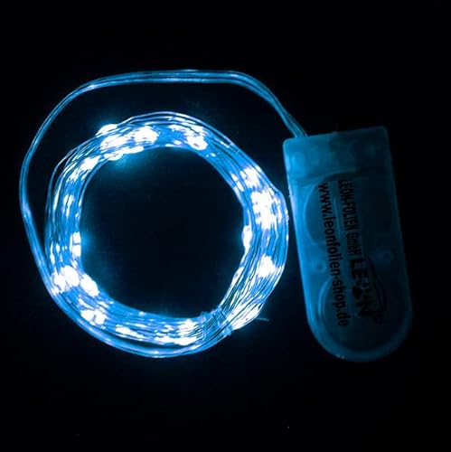 Mini LED Lichterkette Blau mit Batterie 2 Meter 20 LEDs Kupferkabel Wasserdicht Draht Klein Dekoration Weihnachten Halloween Drahtlichterkette für Innen DIY Hochzeit