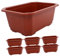 PHENOFICE Lot de 10 Pots De Fleurs Rectangulaires Rouges Surélevés avec Trous De Drainage Épais Et Robustes pour Plantes d 39 Intérieur