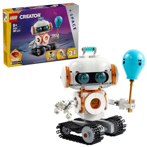 LEGO Creator 3in1 Weltraum-Roboter - Spielzeug umbaubar in Hund Figur oder Modell Rakete - Bauset für Kinder - Raumfahrt Geschenkidee für Jungen und Mädchen ab 8 Jahren 31164