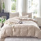Amolavet Boho Bettwäsche 200x200 3teilig Set Beige Getuftet Vintage Blümchen aus Weich Bügelfreie Gebürstetem Mikrofaser - Boho Deko Sommer Bettwäsche 200x200 für Doppelbett