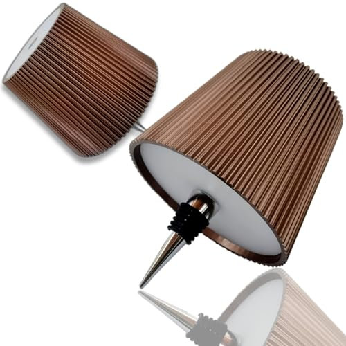 Générique Lampe bouteille sans fil, Lampe pour bouteille 2 pièces, abat-jour de lampe de table tactile à 3 couleurs, dimmable et rechargeable, pour restaurant, bar (Marron)