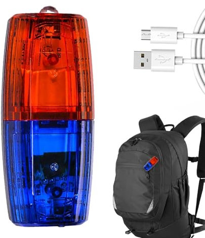 Linterna LED – Luz de policía de rescate recargable al aire libre | Linterna LED de seguridad y advertencia con modos intermitentes, parpadeantes y reflectantes | Linterna n para uso de emergencia