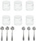Tikwisdom Lot de 6 pots de yaourt en verre avec 6 couvercles et 6 cuillères à dessert en forme de fleur 100ml