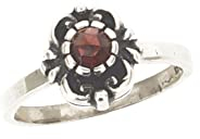 Gerry Eder 53.0167 Damen Ring Sterling-Silber 925 Rot Granat 16,9 mm Größe 53