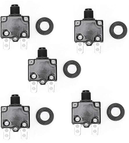 Garosa 5Pcs électrique Compresseur d'air Disjoncteur Surcharge Surcharge Commutateur De Protection De Courant 12a 15a 17a Protecteur D'interrupteur Bouton-Poussoir Réinitialiser Le Disjoncteur(12A)