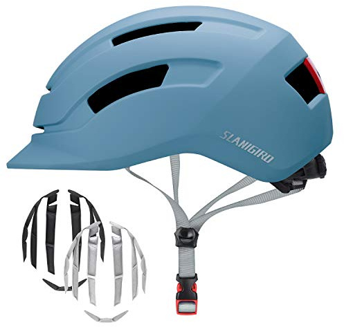 Adult Bike Helmet for Men Women - Bicycle Urban Road Helmet with Replacement Pads - Adjustable Fit System & Tail Light