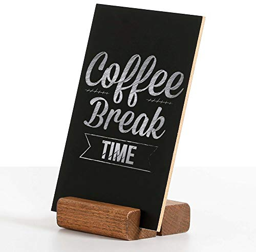 DISPLAY SALES Tischaufsteller Holz DOUBLE inkl. schwarzer Kreidetafel DIN A7