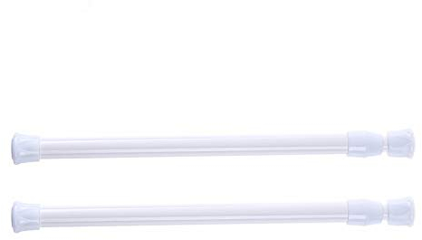 MSemis 2 Stück Klemmstange Ausziehbare Spannstange Metall Teleskopstange Duschvorhangstange ohne Bohren 25-40cm / 30-50cm / 40-70cm Weiß 25-40cm
