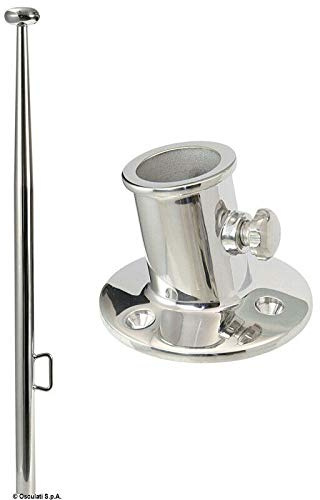 Lindemann Flaggenstock Flaggenhalter mit Halterung aus Edelstahl 75cm Länge