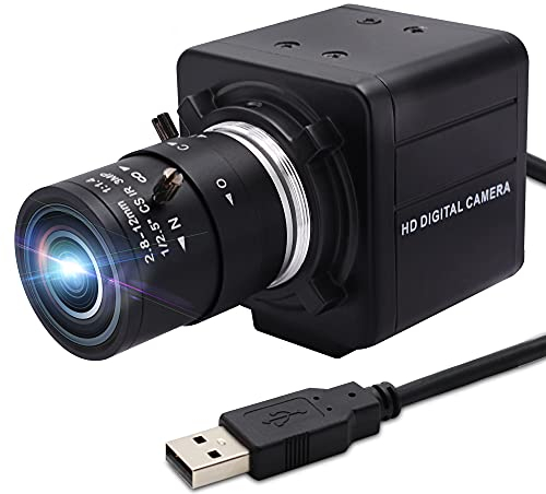 Svpro HD Webcam 8MP USB Kamera mit Zoom 2.8-12mm Objektiv, Einstellbare Brennweite Streaming Kamera IMX179 Sensor Mini Kamera mit UVC, Kompatibel mit Mac Windows Android Linux, OTG Unterstützung