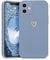 Lafunda Handyhülle Kompatibel mit iPhone 12 Mädchen hülle Ultra Dünn Silikonhülle süß Liebesherz Schutzhülle stoßfest Case Bumper Back Cover mit Fallschutz für iPhone 12 Blau