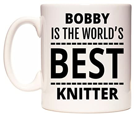 WeDoMugs Bobby is The World's Best Knitter Ceramic 11oz Coffee Mug