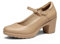 DREAM PAIRS Womens Chunky Low Block Heels Mary Janes Ankle Strap Closed Toe Court Shoes Ladies Comfort Work Pumps Comfy Round Toe Dress Wedding Shoes SDPU2231W,Size 5.5,Nude,SDPU2231W