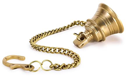 Zap Impex Ethno-Indische Messing-Tempelglocke mit Kette | Hängende Glocke aus Messing | Wohnkultur | Türdekor | Pooja-Zubehör