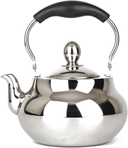 REJOON Percolateur cafetière Cuisine cuisinière Bouilloire Ronde en Acier Inoxydable cuisinière à Induction théière cafetière avec passoire à thé