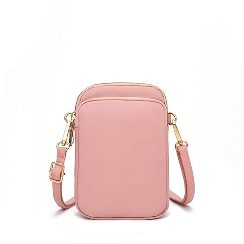 Casecret Mini Tasche Damen Handy Schultertasche Kleine Handytasche zum Umhängen mit Geldbörse Umhängetasche Brieftasche Kartentasche Crossbody Bag für iPhone 14 13 11 Samsung Xiaomi Bis zu 7 Rosa