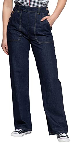 Queen Kerosin Women's jeans, denim trousers, worker pants, vintage jeans, Marlene jeans, high waist trousers, retro trousers, denim, 26W x 32L