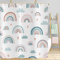 Duschvorhang Regenbogen 180x180, Hnmdmyi Boho Abstrakt Regenbogen Duschvorhänge Bunt Niedlich Kinder Cartoon Badewanne Vorhang Wasserdicht Polyester Stoff Waschbar Badevorhang für Badezimmer mit Haken