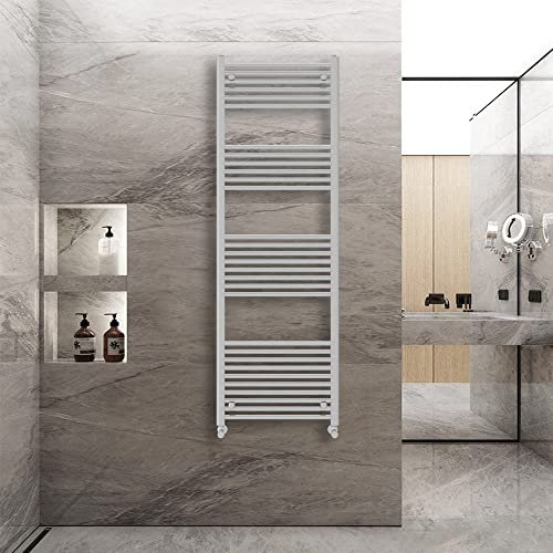 Warmehaus Straight Heated Towel Rail Radiator Ladder Chrome 1800x600mm Central Heating Radiators for Bathroom Kitchen