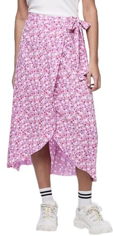PIECES Damen Pctala Wrap Skirt Noos Bc Rock, Hot Pink,S
