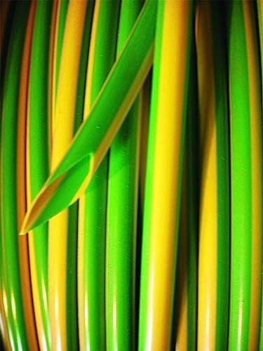 Green/Yellow PVC Earth Sleeving 0.5mm Wall (10mm Green/Yellow, 25 Mtrs)