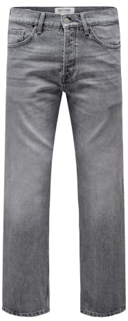 Only & Sons Coupe Regular Jeans Straight Fit Medium Grey Denim 32 30 Medium Grey Denim (US) 32 / L30