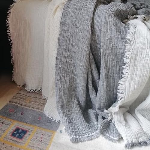 G Bettwarenshop Plaid Musselin Nizza anthrazit 140x200 cm