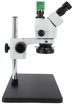 Microscopio Trinocular, Cámara de Microscopio Zoom Digital 7X 41MP 1080P AC100-240V 7X a 45x USB Aleación de Aluminio con Luz LED para Joyería (Enchufe de la UE)