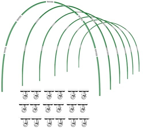 Wonninek Greenhouse Hoops for Raised Garden Beds, 36 PCS - 6 Sets of 8.5 FT Detachable Fiberglass Support Hoops Frame Grow Tunnel Garden Hoops for Garden Fabric, DIY Plant Support Garden Stakes