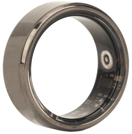 ASHATA Smart Rings Gesundheits Tracker, Fitness Tracker Smart Ring, Schrittzählring IP68 Wasserdichter Gesundheitsring mit Ladehülle, für Android für IOS Schwarz (12)