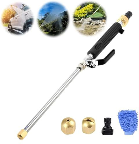 KeyoGoS Unbelievable Washer Universal Garden Hose Pressure Washer Attachment,Jet Nozzle 2-in-1 High Pressure Power Washer,High Pressure Hose Nozzle for Garden Hose (Black)