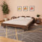 Gecheer Bambusbett Bett Holz Holzbett Doppelbett 221 x 181 x 58 cm (L x B x H) Mit Einschließlich Bambusbett-Latten, Geeignete Matratzengröße: 200 x 160 cm (L x B) (Nicht inbegriffen),Dunkelbraun