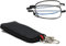 Hubeye Faltbare Lesebrille für Damen und Herren Tragbare Lesehilfe mit Teleskopstange und Reißverschluss Schlüsselanhänger Mini Anti Blaulicht Brille 2.00