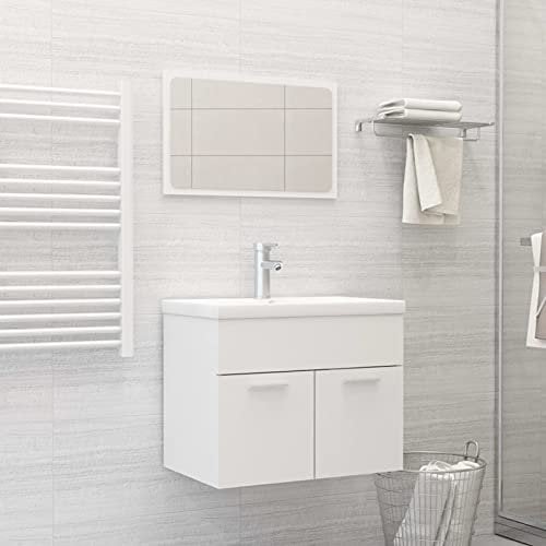 Sufrk Conjunto de Muebles de baño 2 Piezas contrachapada Blanco Lavabo del BañO - 804782